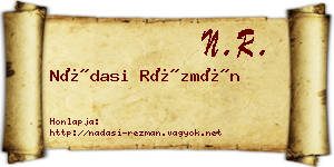 Nádasi Rézmán névjegykártya
